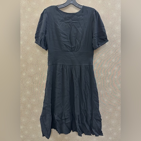 🔥🔥🔥Anthropologie Maeve Martina Belted Black Dress - Picture 7 of 11